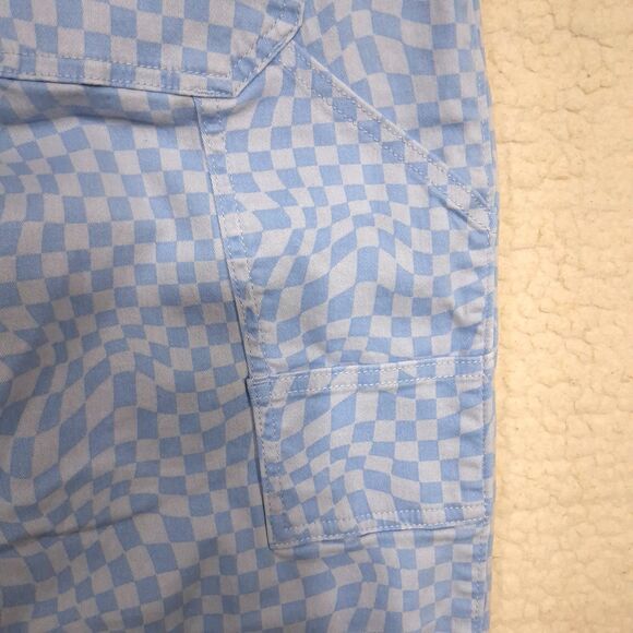 Hollister Pants Womens 13S Blue Checkered High-Rise Dad Pants Cargo Pockets - Picture 13 of 16